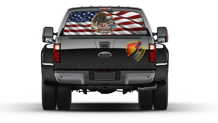 American Flag Eagle These Colors Don't Run Rear Window Graphic Decal Campers Trucks Cars