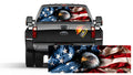 American Flag Wavy Eagle Patriotic  Rear Window Perforated Graphic Vinyl Decal Sticker Trucks Campers RV SUV Cars