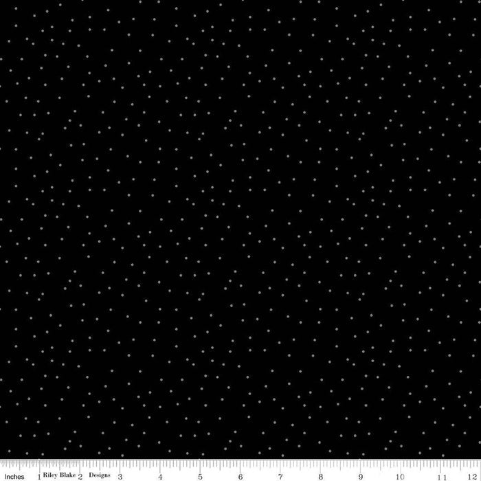 Blackout Dots Black Yardage by RBD Designers for RBD-C16249-BLACK - PRICE PER 1/2 YARD