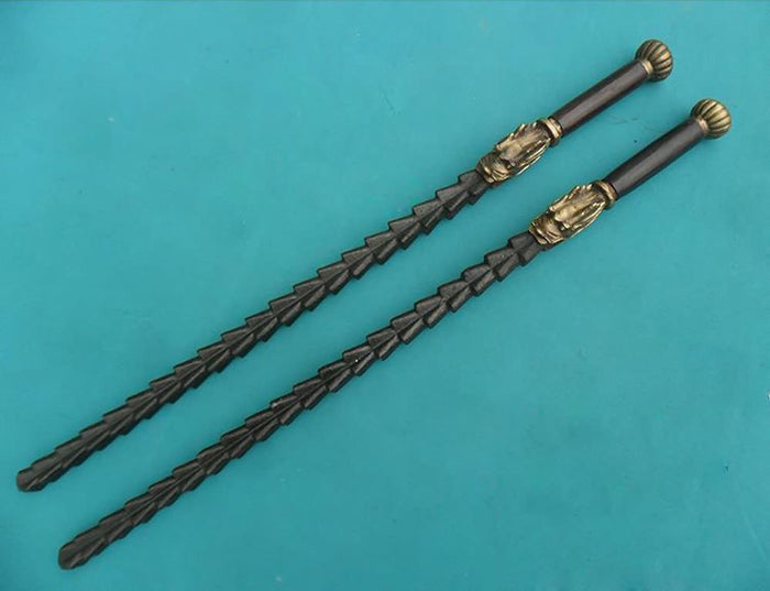 Sword breaker,Double whips(Cast iron material,Brass,Wood handle) - Chinese sword shop