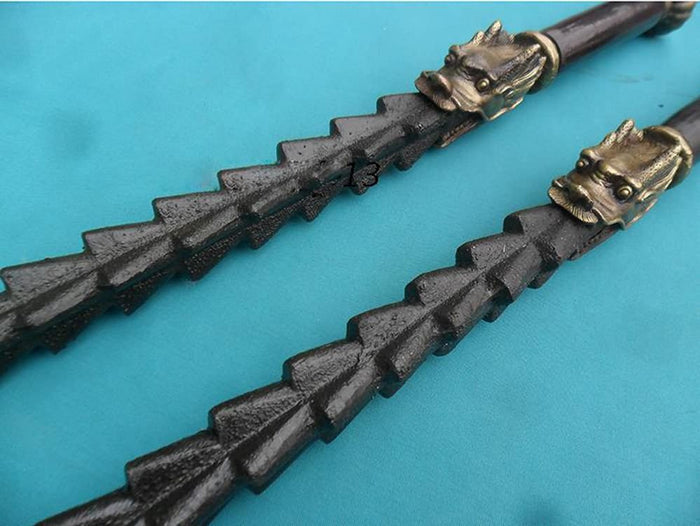 Sword breaker,Double whips(Cast iron material,Brass,Wood handle) - Chinese sword shop