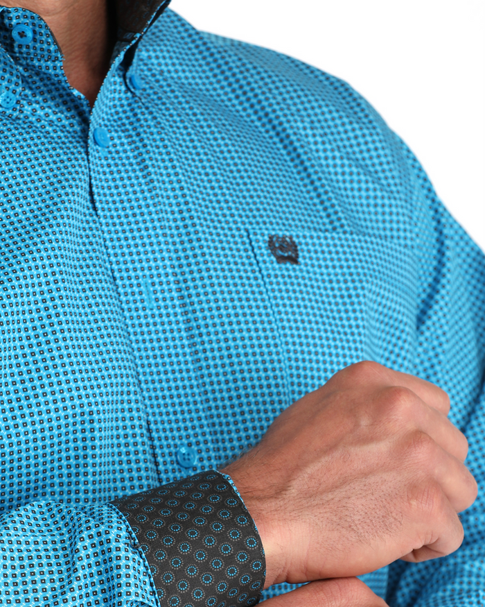 Cinch Blue Patterned Mens Shirt