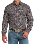 Cinch Burgundy Paisley Mens Shirt