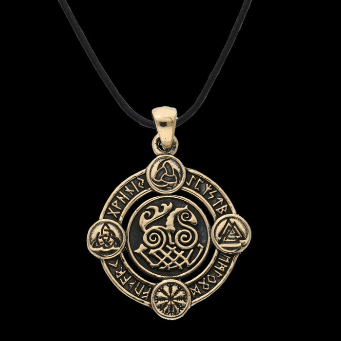 vkngjewelry Pendant Sleipnir Norse Symbols Bronze Pendant