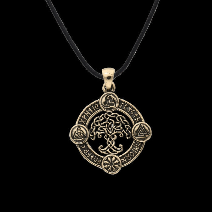 vkngjewelry Pendant Yggdrasil Norse Symbols Bronze Pendant