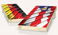Cornhole Germany  and Puerto Rico Flag Board Vinyl Wrap Laminated Sticker Set Decal