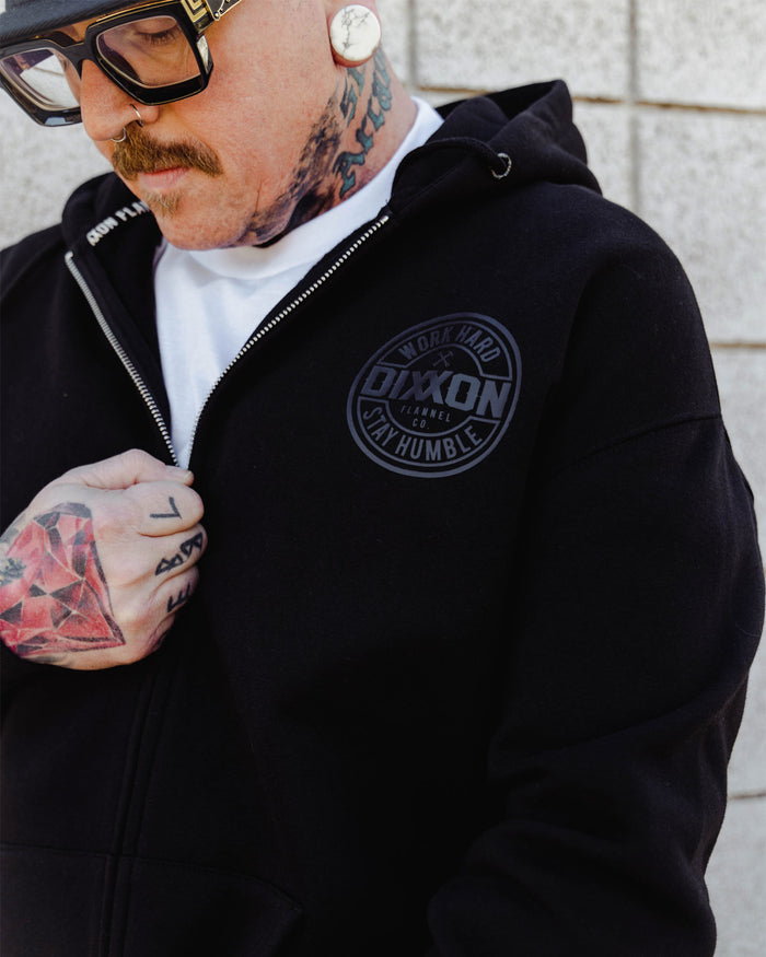 Corpo Zip Up Hood - Black