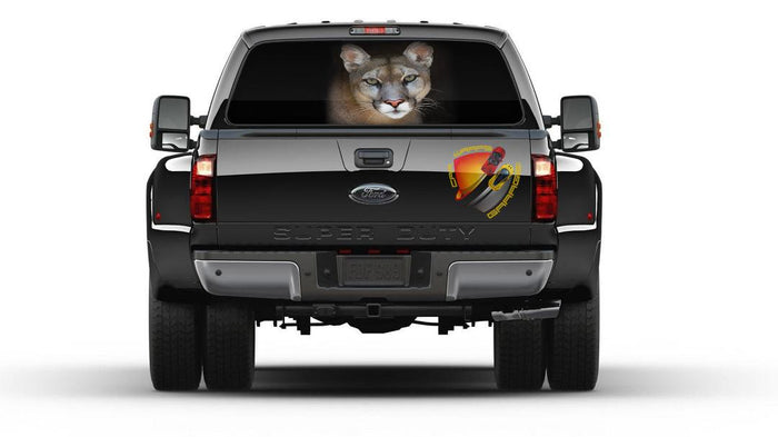 Cougar Cat Rear Window Graphic Decal Tint Perf Sticker Truck