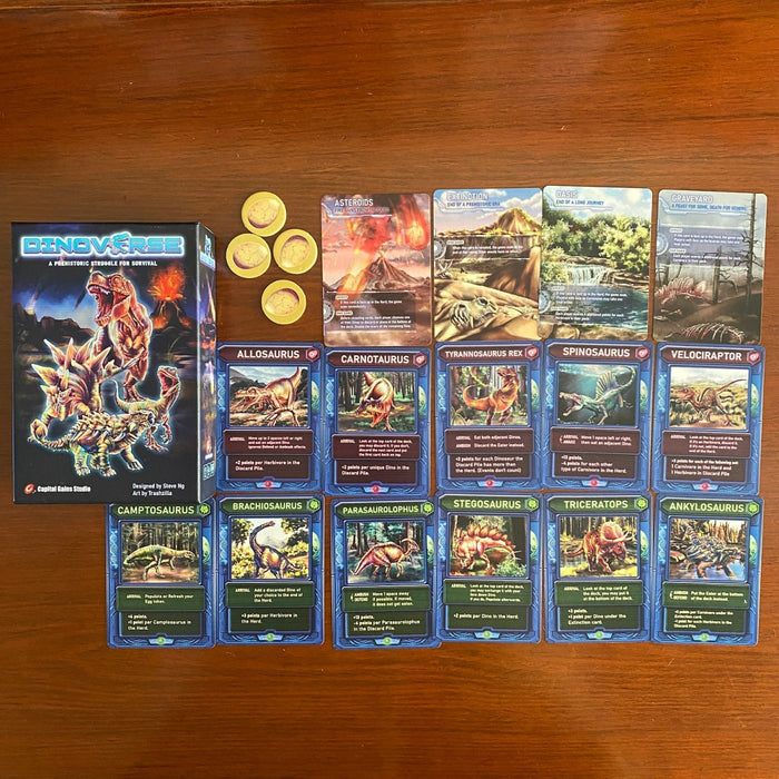 Dinoverse - cards and tokens outside of the box