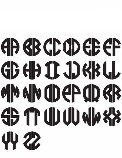 I found this at #moonandlola! - Block Two Letter Monogram Font Sheet