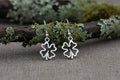 vkngjewelry Earrings Four Leaf Clover Earrings, Silver Luck Charm