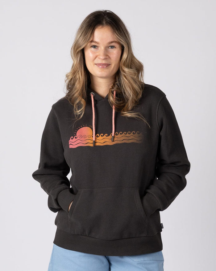 Golden Hour  Womens Pop Hoodie in Dark Grey