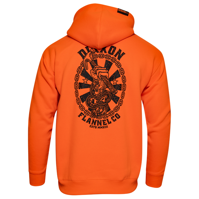 Black Hammersnake Pullover Hoodie - Safety Orange - Dixxon Flannel Co.