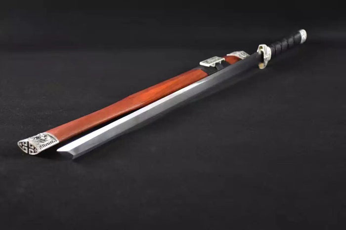 Han jian(High carbon steel blade,Red wood,Alloy fitted)Full tang - Chinese sword shop