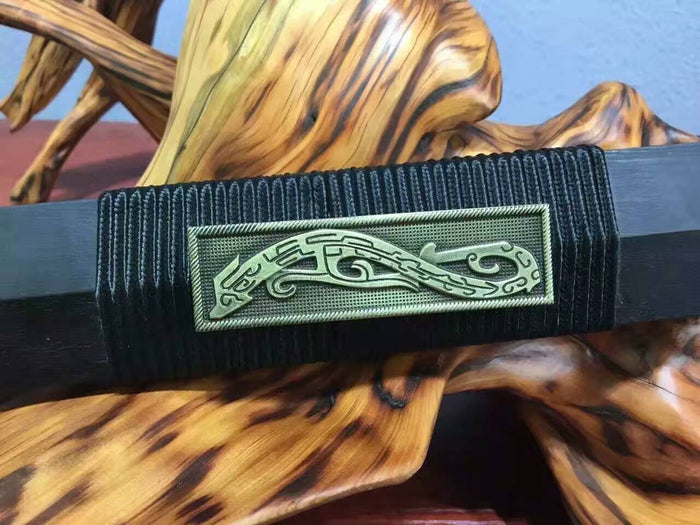 Han jian,High carbon steel eight surface blade Black scabbard Alloy fitted - Chinese sword shop