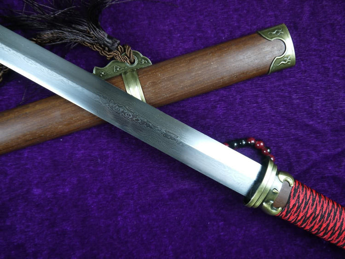 Han jian/Pei Dong jian/Damascus steel blade/Rosewood scabbard - Chinese sword shop
