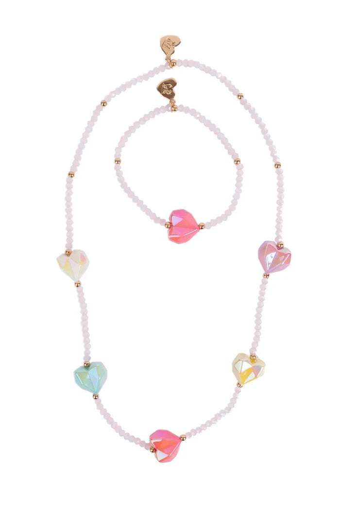 Heart Geode Necklace & Bracelet Set Sale price - Great Pretenders