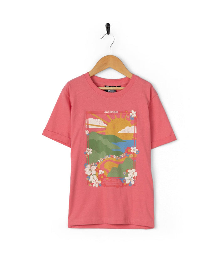 Highway Kids Short Sleeve T-Shirt in Bright Pink
