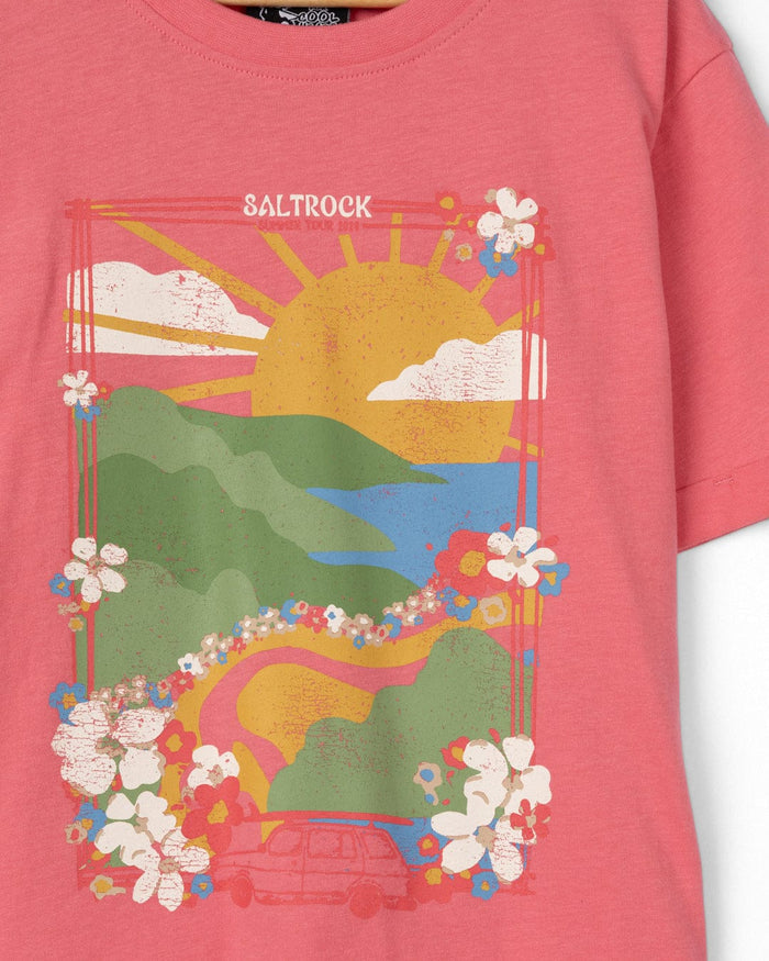 Highway Kids Short Sleeve T-Shirt in Bright Pink
