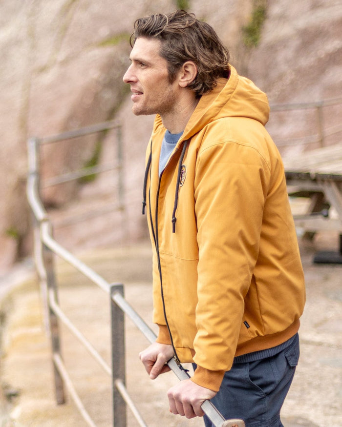 Jace Mens Casual Bomber Jacket in Yellow