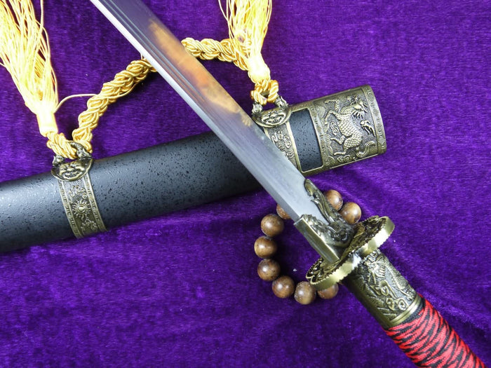 Kang xi dao sword/Damascus steel/Wood scabbard/China chop sabers - Chinese sword shop