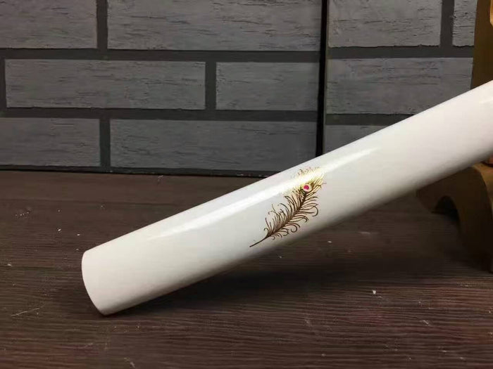 Katana uchigatana/High carbon steel blade/White paint scabbard/Alloy - Chinese sword shop