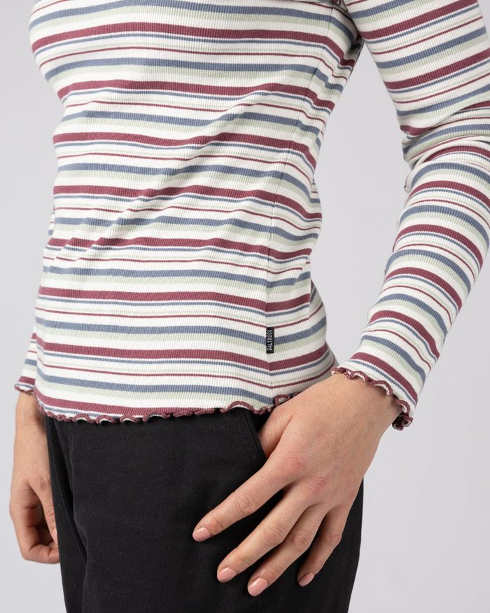 Lenna Womens Long Sleeve T-Shirt in Multi Stripe