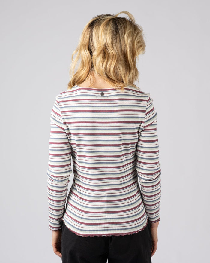 Lenna Womens Long Sleeve T-Shirt in Multi Stripe