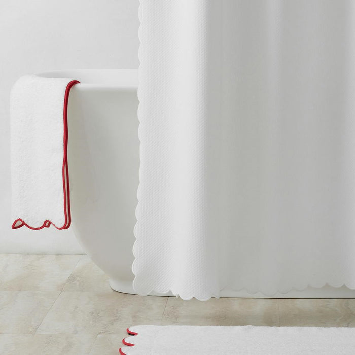 Diamond Pique Scallop Shower Curtain