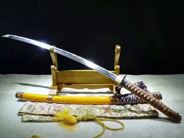 Nihontou Tachi/Nodachi/High carbon steel/Wood scabbard/Alloy tosogu/Full tang - Chinese sword shop