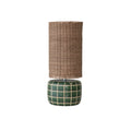 Olivette Tiled Lamp with Rattan Shade