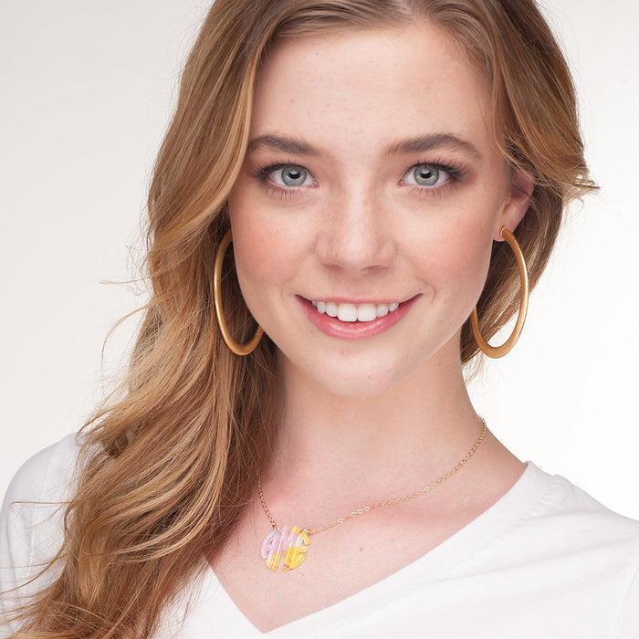 I found this at #moonandlola! - Patterned Block Monogram Necklace