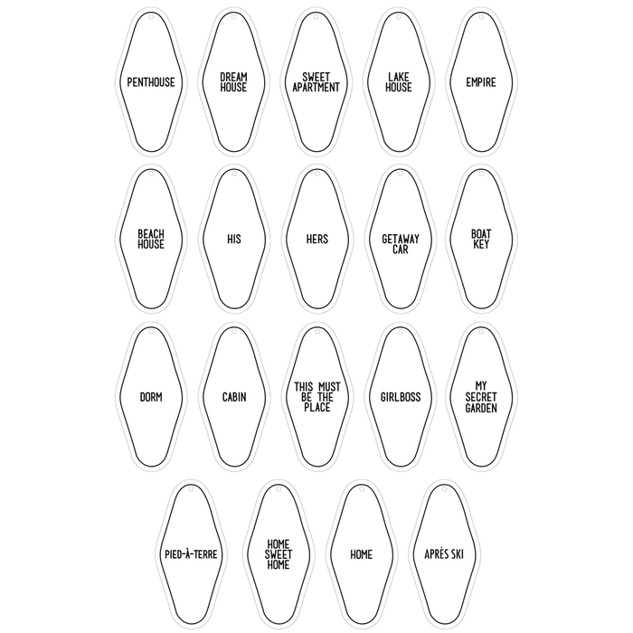 I found this at #moonandlola! - Patterned Hotel Keychain Phrases