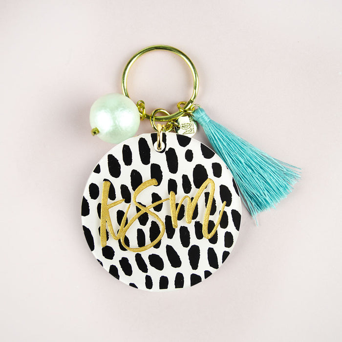 I found this at #moonandlola! - Patterned Script Keychain with Charms