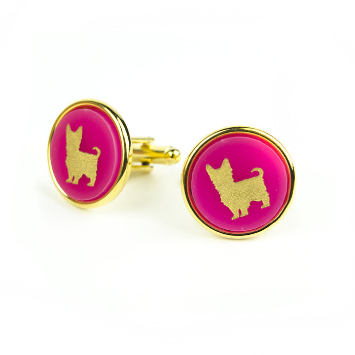 I found this at #moonandlola! - Pet Round Cuff Links Yorkie
