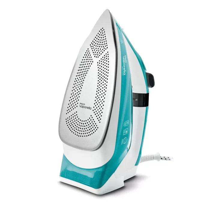 Polti Vaporella Quick & Slide QS210, Iron with digital display, white and turquoise color, 1.9m Cable - Shoppers-kart.com