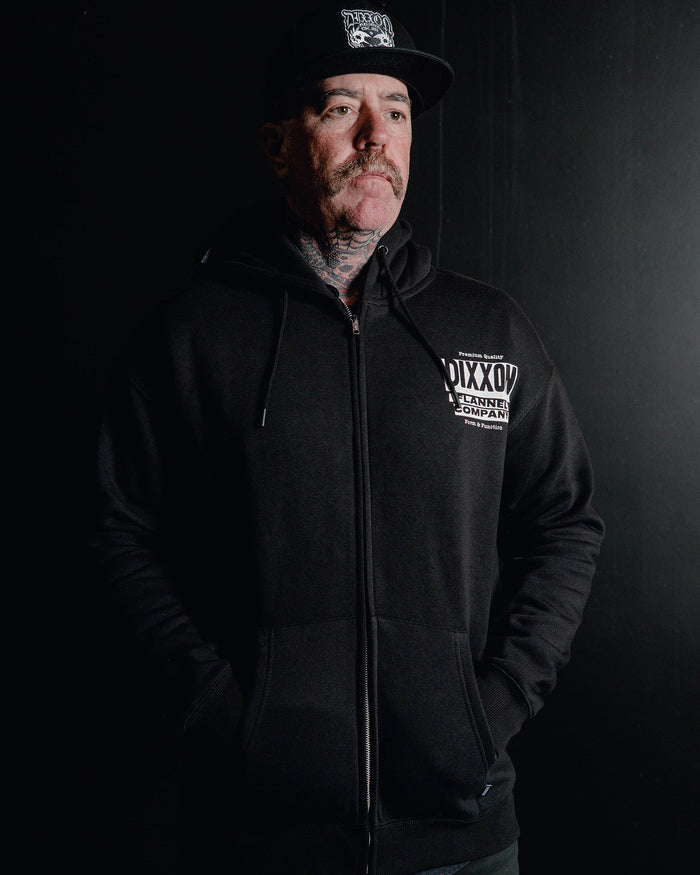 White Premium Quality Zip Up Hoodie - Black - Dixxon Flannel Co.