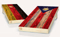 Puerto Rico and Germany Flag Cornhole Board Vinyl Wrap Laminated Sticker Set Decal
