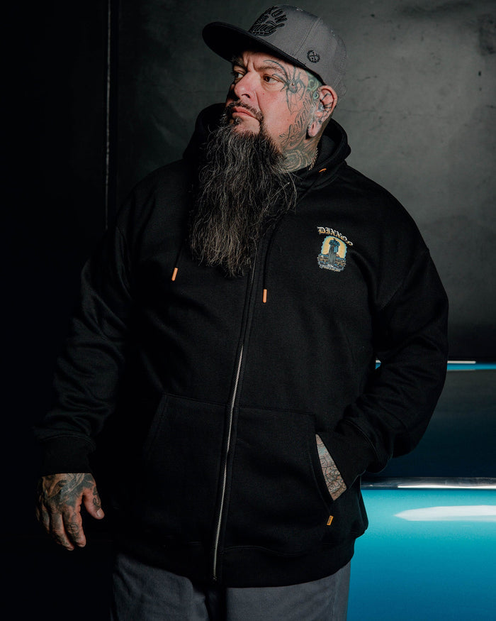 Respect Zip Up Hoodie - Black - Dixxon Flannel Co.