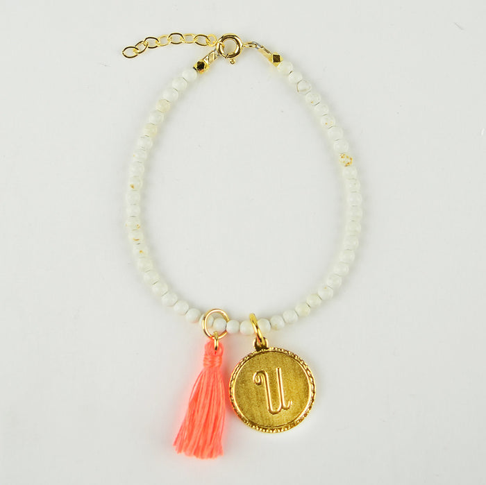 I found this at #moonandlola! - Rhea Bracelet White Turquoise with Charms