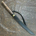Saber(High manganese steel blade,Leather scabbard,Brass)Full tang - Chinese sword shop