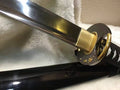 Samurai sword,katana(Medium carbon steel,Alloy fitted,Black paint scabbard)Full tang,Length 39" - Chinese sword shop