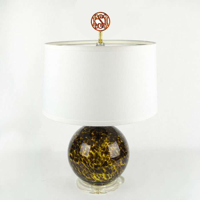 I found this at #moonandlola! - Script Monogram Finial on lamp