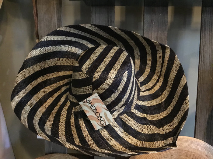 Shebobo - 7"  Brim Estrella Straw Stripe Hats
