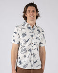 Summer Souls Mens Short Sleeve Shirt in Cream