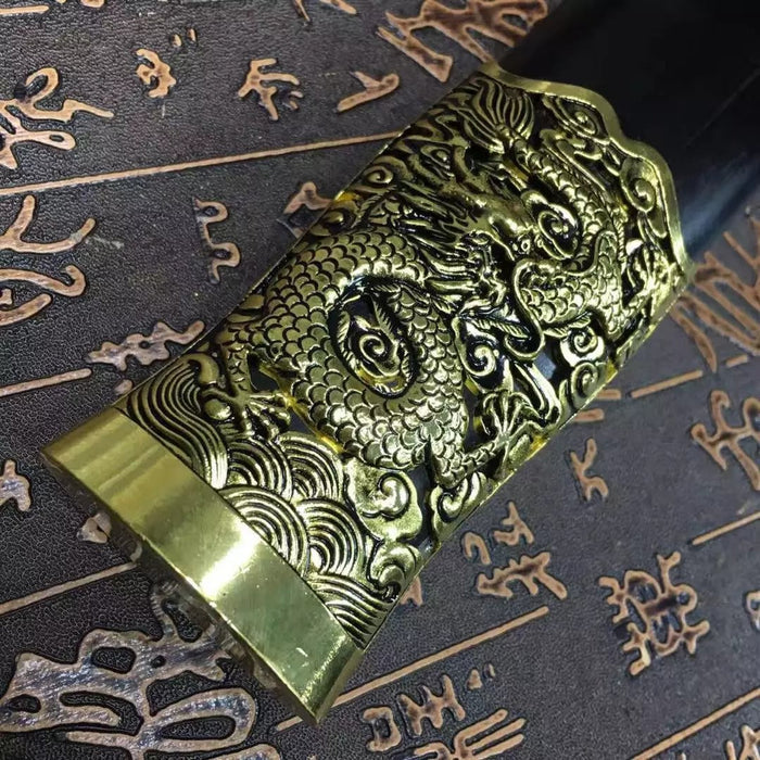 Supreme sword,High manganese steel blue blade,Black scabbard,Alloy fittings - Chinese sword shop