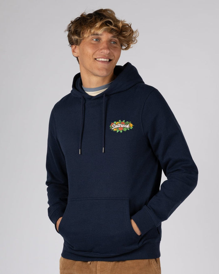 Surf Shack Cornwall Mens Pop Hoodie in Blue