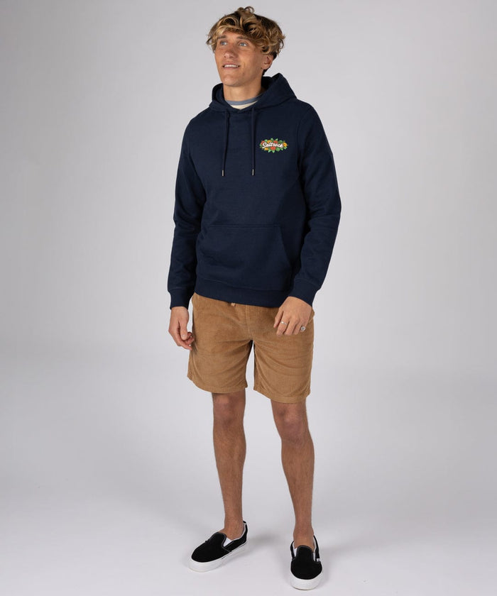 Surf Shack Cornwall Mens Pop Hoodie in Blue