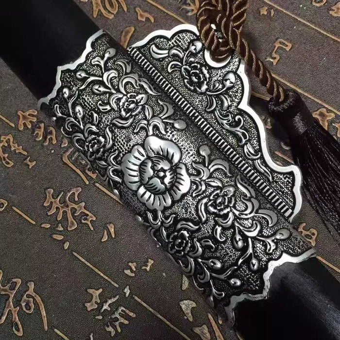 Tang sword,High carbon steel blue blade,Black scabbard,Alloy fitting - Chinese sword shop