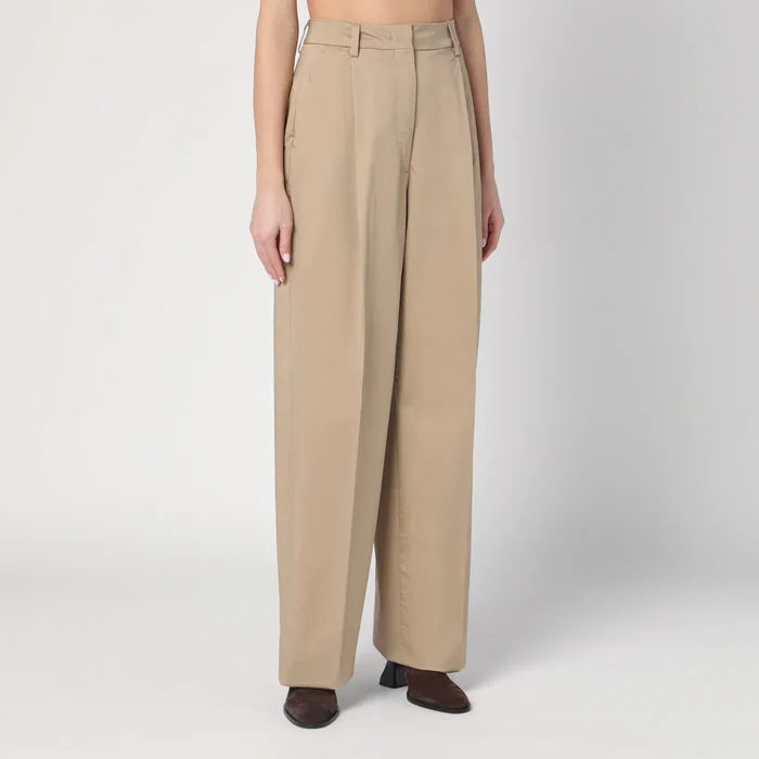 TheLatest - Wide sand-coloured Axel trousers Brand Pants